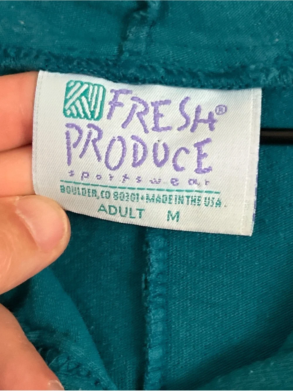 Vintage 90s Fresh Produce Hooded T-Shirt Maxi Dress Medium Teal Fish Graphic